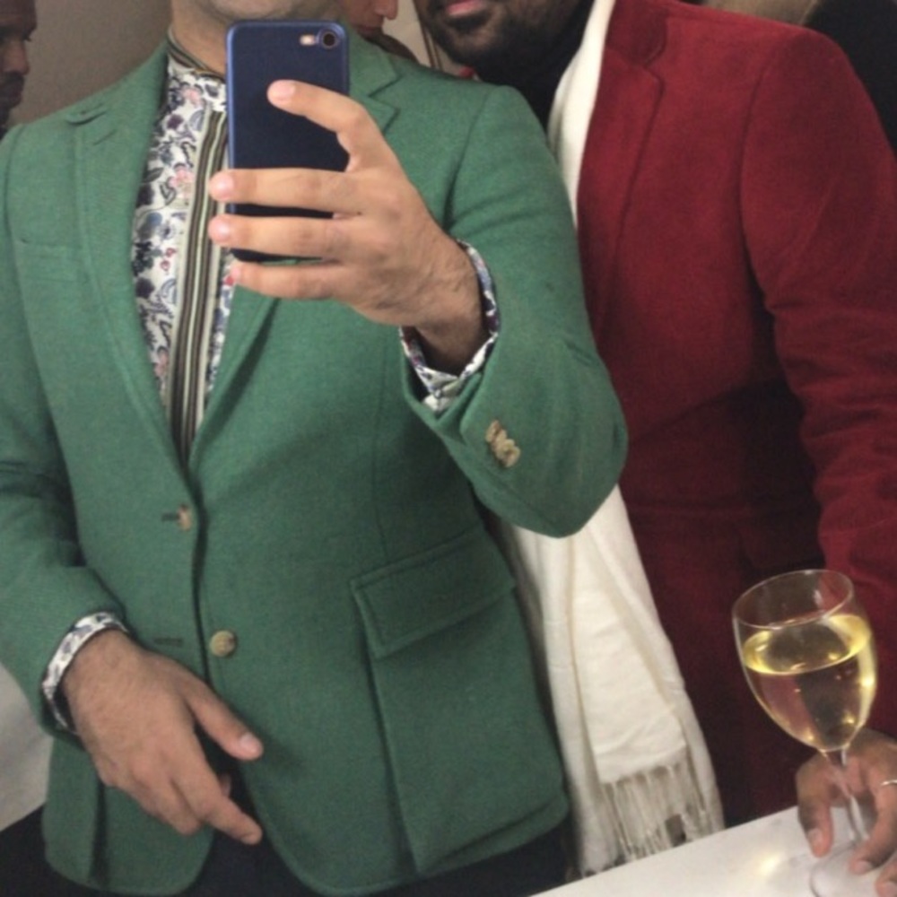 Polo green wool blazer 38r